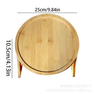 <b>Foldable</b> Armrest Storage Tray With Legs Natural Wood Color 25X25Cm For Sofa Center Use - Product Image 5