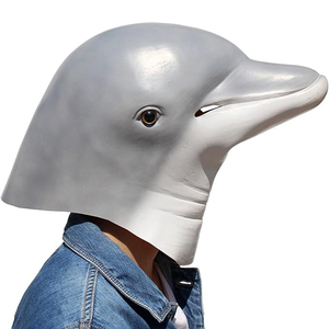 Máscara de Delfín Novedosa al por Mayor, Disfraz Realista de Animal Marino, Divertida Máscara de Látex para Fiesta de Halloween y Carnaval - Product Image 2
