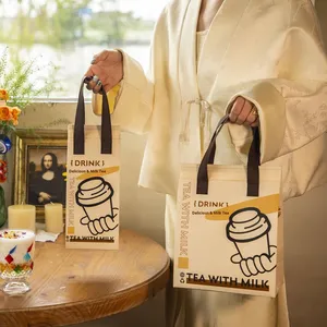 Bolsa Térmica Personalizada con Logotipo, de Tela No Tejida con Forro de Papel de Aluminio para Entrega de Café, Bolsa Aislante para Bebidas Calientes - Product Image 2