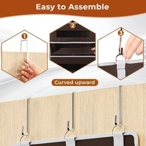 Organisateur à suspendre derrière la porte à 5 niveaux, 33x15x85cm, avec 10 poches en filet et fenêtres transparentes pour le rangement derrière la porte - Product Image 6
