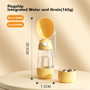 Distributeur d'eau pour <span class=keywords><strong>chien</strong></span> d'extérieur avec conteneur alimentaire, anti-fuite, 400 ml d'eau et 200 ml d'aliments pour petits et grands chiens, facile <span class=keywords><strong>à</strong></span> utiliser - Product Image 1