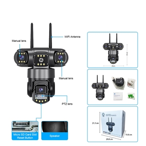 Cámara IP Wifi V380 Pro para Exteriores, 12MP 6K, Triple Lente, Triple Pantalla, Monitor de Video de Seguridad, Visión Nocturna, Impermeable, CCTV - Product Image 6