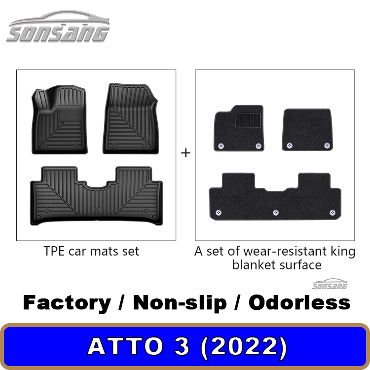 Per BYD Atto 3 doppi strati tappetini auto