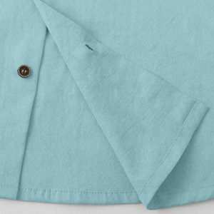 Camisa casual con capucha de algodón y lino para hombre, manga larga, color sólido, talla L, 100% algodón, hecha en China - Product Image 4