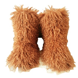 Bottes de neige pour homme, style européen et américain, à talon plat, montantes, en fausse fourrure, chaudes pour l'hiver, à tige profonde, en laine de renard, pour la plage, en plastique - Product Image 5