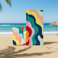 Serviette de bain et de plage en microfibre personnalisée avec nom imprimé, absorbante, rectangulaire, compressée, pour voyage, piscine, spa, maison, hôtel, cadeau promotionnel