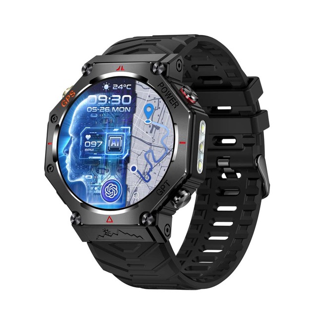 2025 Fashion Smart Watch 3ATM Waterproof GPS Outdoor Relogio Smartwatch With Flashlight