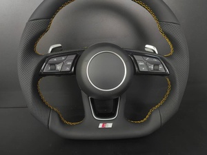 <span class=keywords><strong>Volant</strong></span> sport en cuir personnalisé <span class=keywords><strong>S</strong></span> <span class=keywords><strong>Line</strong></span> à fond plat pour <span class=keywords><strong>Audi</strong></span> A3/A4/A5/A6/Q3/Q5/A8/R8/A7 RS <span class=keywords><strong>S</strong></span> Series avec palettes de changement de vitesse - Product Image 4