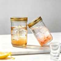 Pot de conservation en verre personnalisé avec logo, 50 ml, 200 ml, 500 ml, avec couvercle en métal à vis, pot Mason à large ouverture transparent pour la cuisine, récipient alimentaire
