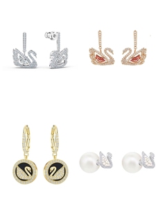 Pendientes de Lujo de Moda, Acero Inoxidable con Incrustaciones de Diamantes de Imitación, Pendientes de Cisne, Joyería Hipoalergénica de Alta Gama - Product Image 2