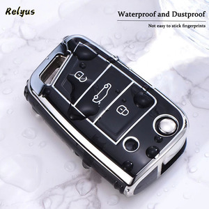 Funda de TPU suave para llave de coche, accesorios protectores para VW Golf 7 MK7 Tiguan MK2, SEAT Ateca <span class=keywords><strong>Leon</strong></span> <span class=keywords><strong>FR</strong></span> 2 <span class=keywords><strong>Ibiza</strong></span>, Skoda Octavia A7 - Product Image 5