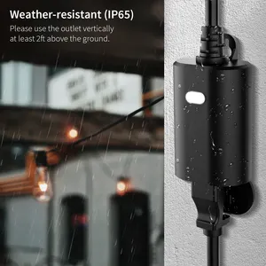 WiFi Smart Power Outlet Socket Wireless Control With Outdoor Surge Protector IP65 Waterproof 3-way Plug Socket Outdoor Plug