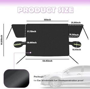 All-Season Car Half <b>Cover</b> Front Body Shield with Heat Insulation Rainproof and Sunshade Easy Foldable Installation - Product Image 5