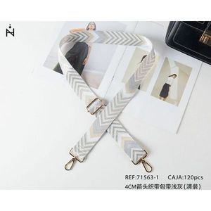 4Cm <b>Webbing</b> Strap With Arrow In Light Gray For Bag - Product Image 1