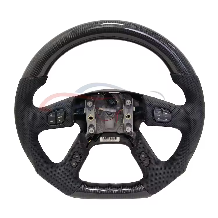 For Chevrolet Silverado Hummer H2 Carbon Fiber Leather Steering Wheel ...
