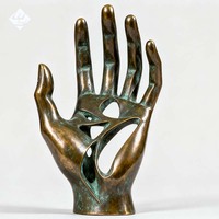 Décoration intérieure personnalisée, art métallique, célèbre sculpture de jardin décorative, belle sculpture de main de Dieu en bronze pour parc