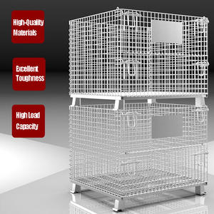 Draagbare Opvouwbare Gegalvaniseerde Stalen Opslagkooien Wielen Duurzame Magazijncontainer Voor Laadapparatuur Aanpasbare Capaciteit - Product Image 3