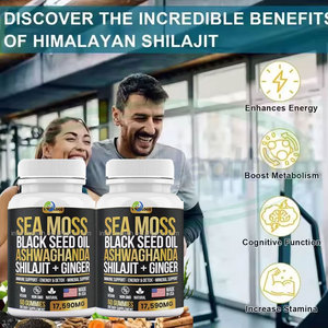 Cápsulas de Cúrcuma, Musgo Marino y Shilajit de Marca Propia Ausreson, Suplemento Todo <span class=keywords><strong>en</strong></span> Uno con Aceite de Semillas Negras, Ashwagandha y <span class=keywords><strong>Jengibre</strong></span> - Product Image 3