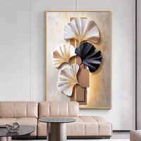 Décoration Murale Haut de Gamme Feuille de Ginkgo Dorée, Art Mural Lisse et Brillant, Impression HD sur Porcelaine Cristalline, Peinture Décorative pour la Maison (Vente en Gros)