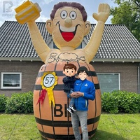 Modèle publicitaire gonflable géant personnalisé de 3m, type poupée Abraham néerlandaise ou homme baril de bière, pour anniversaires, fêtes, festivals et événements de rue