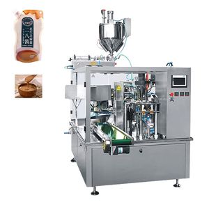 Machine d'emballage automatique haute vitesse pour beurre de cacahuète en sachet préformé, remplissage rotatif Doypack - Product Image 1