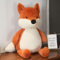 Jouet en peluche réaliste en forme de renard personnalisé avec broderie de logo pour la décoration de la maison, cadeau pour enfants