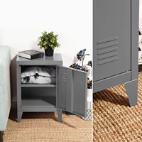 Armoire de rangement moderne en acier JINFENG (portes de placard, 2 compartiments réglables, gris foncé, 30,5x40,5x57,5 cm) pour la maison