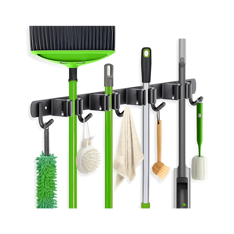 Broom Organizer Storage Tool Rack Stainless