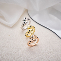 Bague ajustable tendance motif léopard noir plaqué or avec zircon cubique, bijou fantaisie pour femme, idée cadeau