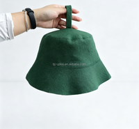 Topi Sauna Ramah Lingkungan dari Wol Merino yang Lembut, Dapat Digunakan Kembali, dengan Logo & Pola Kustom untuk Dewasa, Melindungi Rambut dari Panas Tinggi saat SPA