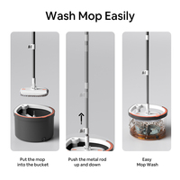 HOLAMOPA Juego de fregona plana manos libres con cubo, cabezal plegable y sistema de separación de agua limpia y sucia para limpieza del hogar
