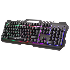 Full Size RGB Backlit Wired <b>Keyboard</b> 104 Keys Membrane Desktop USB Type A Plastic Standard Style - Product Image 3