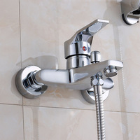 Robinet de douche monocommande en cuivre électroplaqué, design Hyundai, avec disque céramique, mitigeur chaud/froid, ensemble de jets pluie, design épuré
