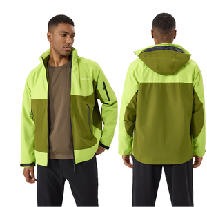 Custom Design Unisex Waterproof Leather Windbreaker Hiking Trekking <b>Coat</b> with Hood Zipper Closure Front Logo-Sporty Outdoor Wear - Product Image 1