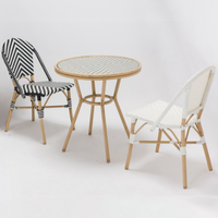 Style français Paris PE Rotin Café Salle À Manger Chaises