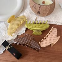 WEINI Pince à cheveux à logo personnalisé, motif pois, en acétate vert frais, pour queue de cheval haute, style princesse, accessoire capillaire, pince requin