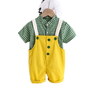 Vêtements pour enfants, combinaisons décontractées pour garçons, ensembles de vêtements de créateur, ensembles de 2 pièces avec motif à carreaux - Product Image 3