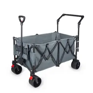 Custom Kids Shopping Camping Portable Sports Wagon 4 Wheel Beach Wagon With Canopy