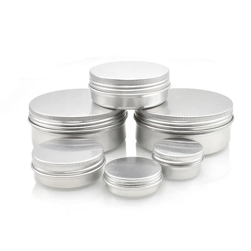 Boîtes de conserve cosmétiques en aluminium à bouchon à vis en relief 10g 30g 60ml 50ml 80ml 150ml 250ml pour cire capillaire