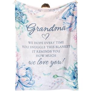 Floral Flannel <b>Blanket</b> Throw <b>Blanket</b> Nap <b>Blanket</b> Reversible Cozy <b>Warm</b> for Home Office Nap Custom Print OEM ODM - Product Image 4