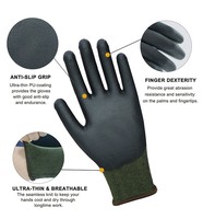 Gants de travail de sécurité en polyester 13 jauges enduits de PU, gants industriels enduits de PU en vrac, gants de travail de sécurité flexibles enduits de PU pour le jardin