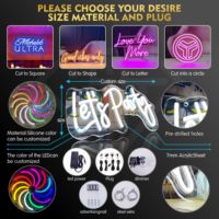 Enseigne néon LED personnalisée, design imprimé UV, lumière flexible en corde, acrylique fait main, étanche IP65, AC/DC, décoration pour voiture, bar, publicité