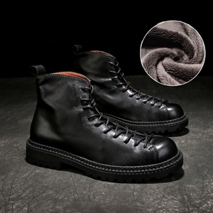 British Style Design Men's Casual Heightening <b>Leather</b> <b>Boots</b> Retro Winter Men's Padded <b>Work</b> <b>Boots</b> Trendy Genuine <b>Leather</b> Shoes - Product Image 4