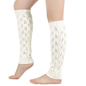 Vente en gros Hiver Femmes Feuille de laine épaisse Chauffe-pieds tricotés Leggings chauds Chaussettes chauffantes longues aux genoux - Product Image 6