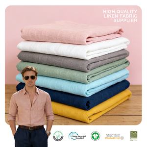 Tissu en lin pur imprimé Oeko-Tex, vente en gros, 100% lin, pour vêtements, Tela De Lino Puro, certifié GOTS - Product Image 1