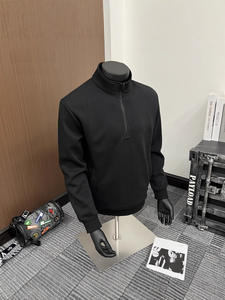 2025 nouveau <span class=keywords><strong>alpinisme</strong></span> coton solide Anti-boulochage coupe ample col montant demi fermeture éclair poche latérale <span class=keywords><strong>pull</strong></span> printemps automne décontracté - Product Image 2