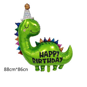 Décorations de fête de mariage Couronne dorée <span class=keywords><strong>Dinosaure</strong></span> rose et ballons en feuille d'avion rétro Joyeux anniversaire Célébration - Product Image 6
