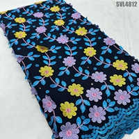 Tissu en dentelle soluble dans l'eau, broderie 3D florale en voile de coton écologique haut de gamme pour robe femme
