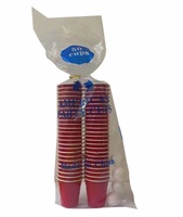 Gobelets de fête rouges jetables mini PS 2 oz - Paquet de 50 avec 4 boules