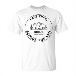 Camiseta de senderismo Last Trail Before The Veil Bride, unisex, para adultos, cuello redondo, manga corta, estampado en serigrafía - Product Image 2